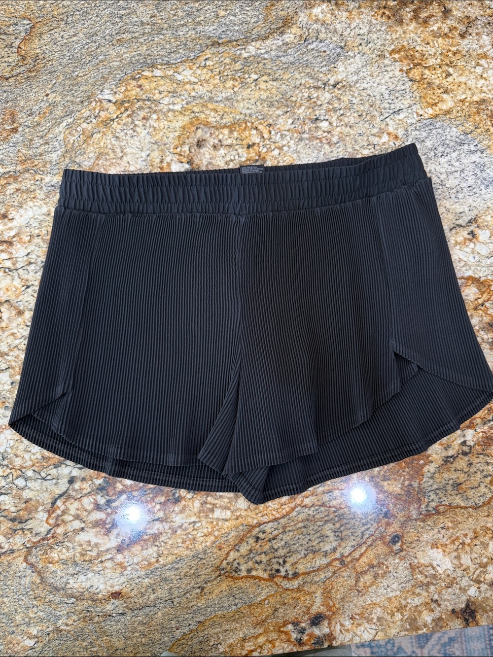 Black Pleated Women's Lounge Shorts